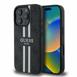 Guess 4G Printed Stripes MagSafe case for iPhone 16 Pro - black