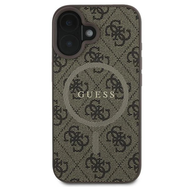 Guess 4G Ring Classic Logo MagSafe iPhone 16 Plus Case - Brown