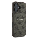 Guess 4G Ring Classic Logo MagSafe iPhone 16 Plus Case - Brown