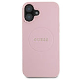 Guess Grained Gold Ring MagSafe iPhone 16 Plus Case - Pink