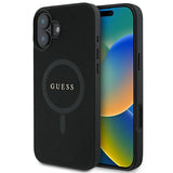 Guess Saffiano Classic Logo MagSafe iPhone 16 Plus Hylde - sort