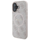 Guess 4G Ring Classic Logo MagSafe iPhone 16 Case - Pink