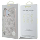 Guess 4G Ring Classic Logo MagSafe iPhone 16 Case - Pink