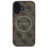 Guess 4G Ring Classic Logo MagSafe iPhone 16 Case - Brown