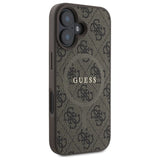 Guess 4G Ring Classic Logo MagSafe iPhone 16 Case - Brown