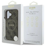 Guess 4G Ring Classic Logo MagSafe iPhone 16 Case - Brown