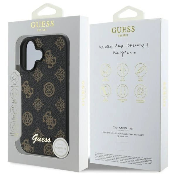 Guess Peony Script MagSafe iPhone 16 Case - sort