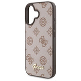 Guess Peony Script MagSafe iPhone 16 Case - Brown