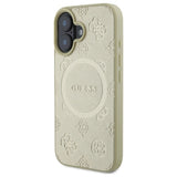 Guess Saffiano Peony Classic Logo MagSafe-fodral til iPhone 16 - guld