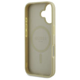 Guess Saffiano Peony Classic Logo MagSafe-fodral til iPhone 16 - guld