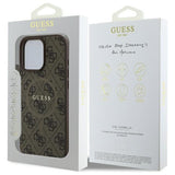Guess 4G Ring Classic Logo MagSafe Case for iPhone 16 Pro Max - Brown