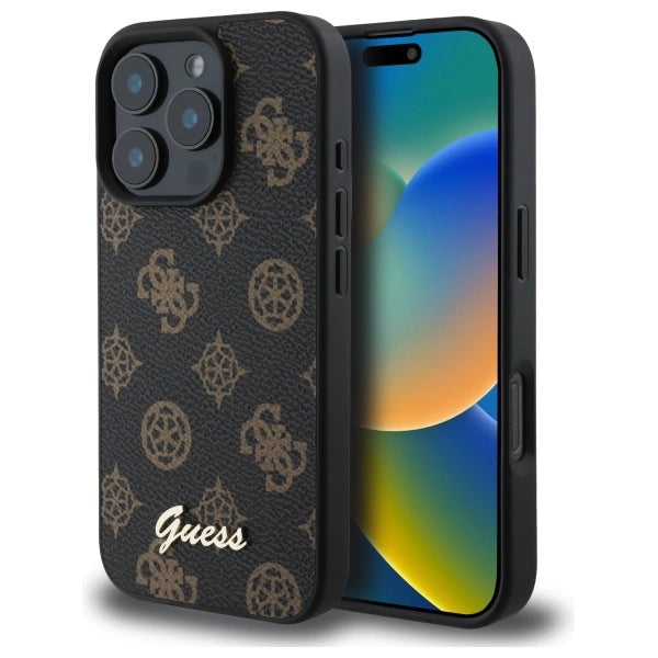 Guess Peony Script MagSafe iPhone 16 Pro Max-kasse - sort