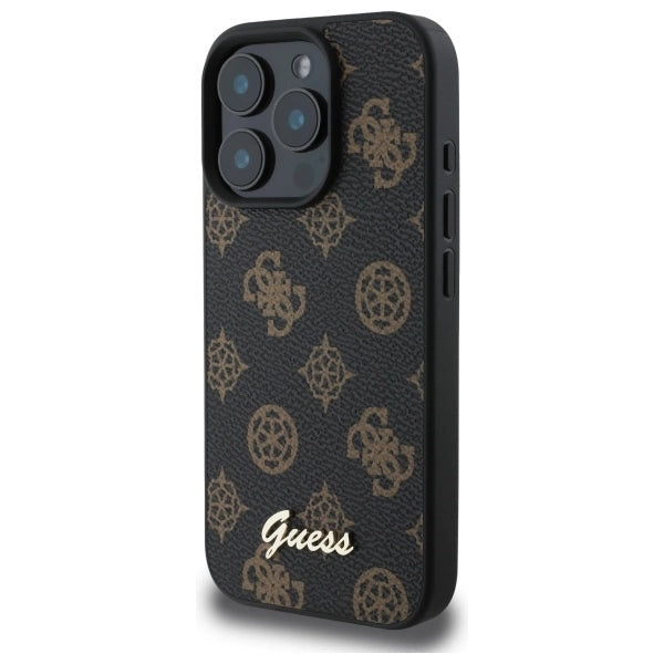 Guess Peony Script MagSafe iPhone 16 Pro Max-kasse - sort