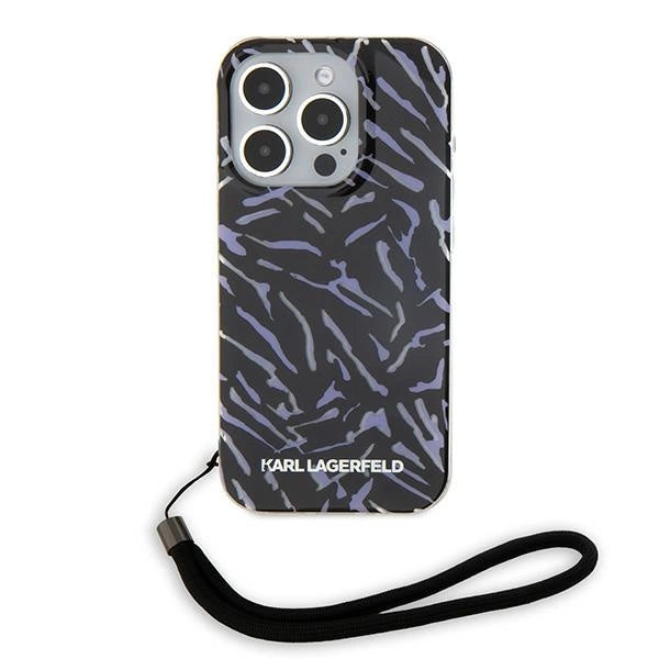Karl Lagerfeld Zebra With Cord iPhone 15 Pro Max Case - Purple