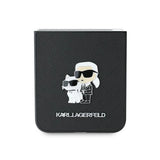 Karl Lagerfeld Saffiano Metal Pin Case for Samsung Galaxy Z Flip 6 - Black