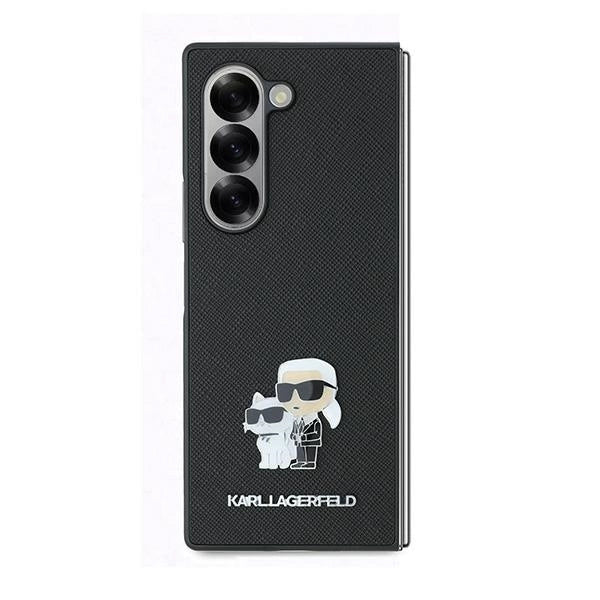 Karl Lagerfeld Saffiano Metal Pin Case for Samsung Galaxy Z Fold 6 - Black
