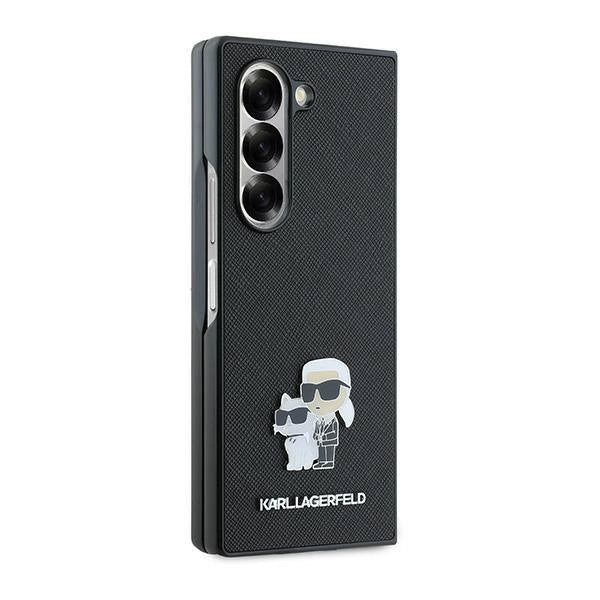 Karl Lagerfeld Saffiano Metal Pin Case for Samsung Galaxy Z Fold 6 - Black