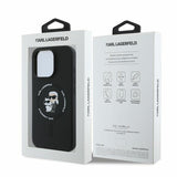 Karl Lagerfeld Silicone Karl & Choupette Heads Ring MagSafe Case til iPhone 16 Pro - sort