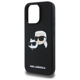Karl Lagerfeld Silicone Case Heads Print MagSafe for iPhone 16 Pro - Black