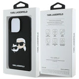 Karl Lagerfeld Silicone Case Heads Print MagSafe for iPhone 16 Pro - Black