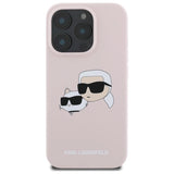 Karl Lagerfeld Silicone Nauble Heads Print MagSafe Case for iPhone 16 Pro - Pink