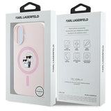 Karl Lagerfeld Silicone Karl&Choupette Heads Ring MagSafe iPhone 16 Case - Pink