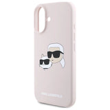 Karl Lagerfeld Silicone Nauble Heads Print MagSafe Case for iPhone 16 - Pink