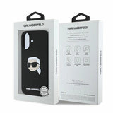 Karl Lagerfeld Silicone Karl Head Print MagSafe iPhone 16 Case - Black