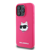 Karl Lagerfeld Silicone Choupette Head Print MagSafe iPhone 16 Pro Max Case - Fuchsia