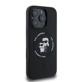 Karl Lagerfeld Silicone Karl & Choupette Heads Ring MagSafe Case til iPhone 16 Pro Max - sort