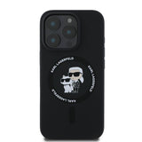 Karl Lagerfeld Silicone Karl & Choupette Heads Ring MagSafe Case til iPhone 16 Pro Max - sort