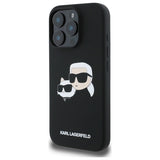 Karl Lagerfeld Silicone Case Heads Print MagSafe for iPhone 16 Pro Max - Black