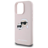 Karl Lagerfeld Silicone Nauble Heads Print MagSafe Case for iPhone 16 Pro Max - Pink