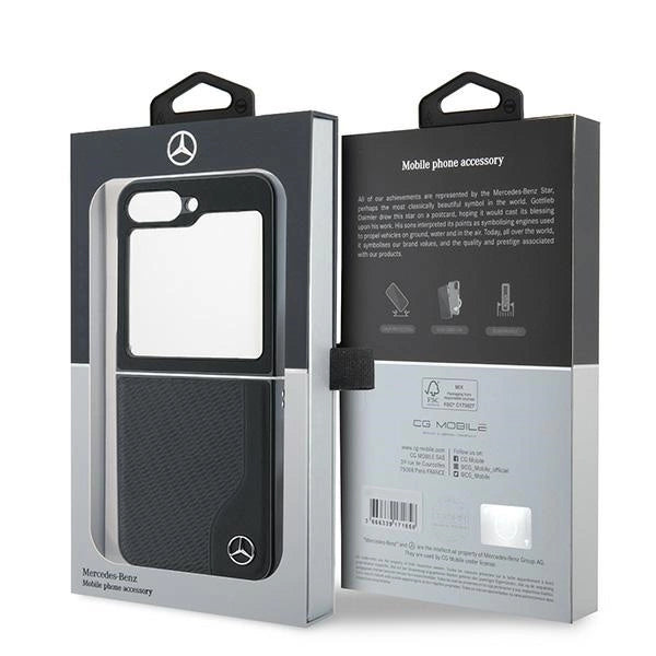 Mercedes læder træ imitation MagSafe Case til Samsung Galaxy Z Flip 6 - sort