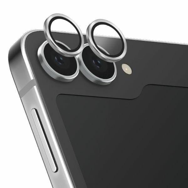 Uniq Optix Auminium tempereret glas til objektiv med applikator til Samsung Galaxy Z Flip 6 - hvid