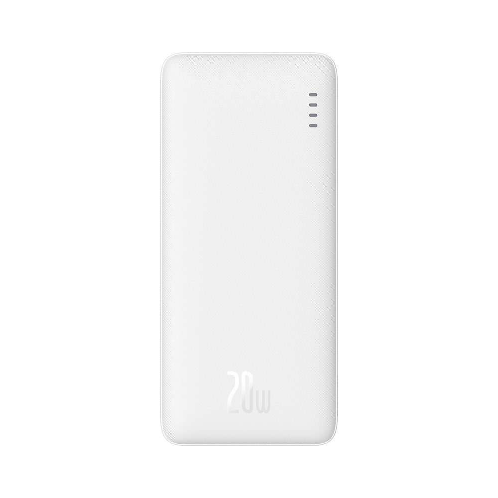 Baseus Airpow 20W 10000mAh Power Bank with Baseus Simple Series USB-A - USB-C 30 cm Cable - White