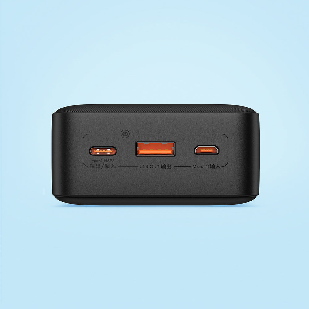 Baseus Airpow Fast Charge 20W 30000mAh Power Bank with USB-C - USB-C 30cm Cable - Black