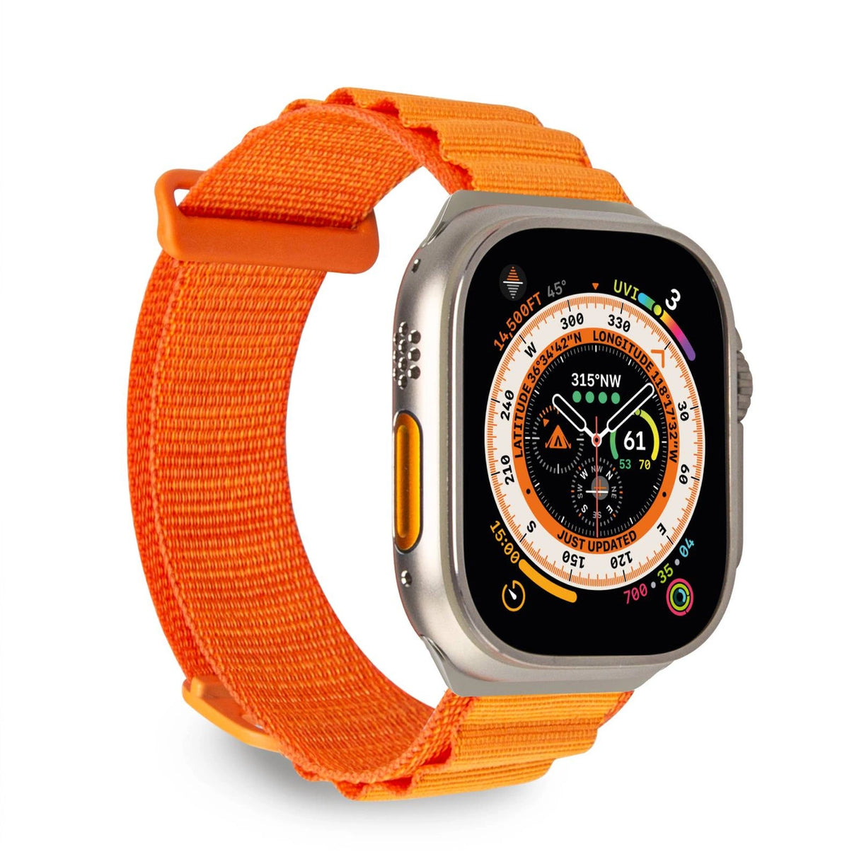 Puro Extreme Nylon Strap til Apple Watch 42 / 44 / 45 / 49 mm - Orange