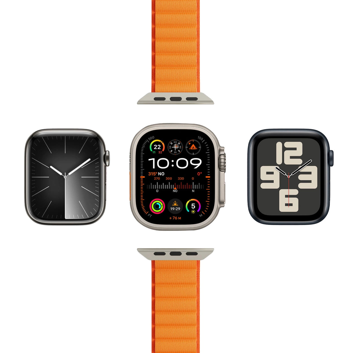 Puro Extreme Nylon Strap til Apple Watch 42 / 44 / 45 / 49 mm - Orange