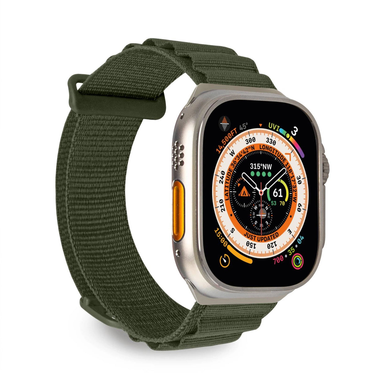 Puro Extreme Nylon rem til Apple Watch 42 / 44 / 45 / 49 mm - mørk grøn