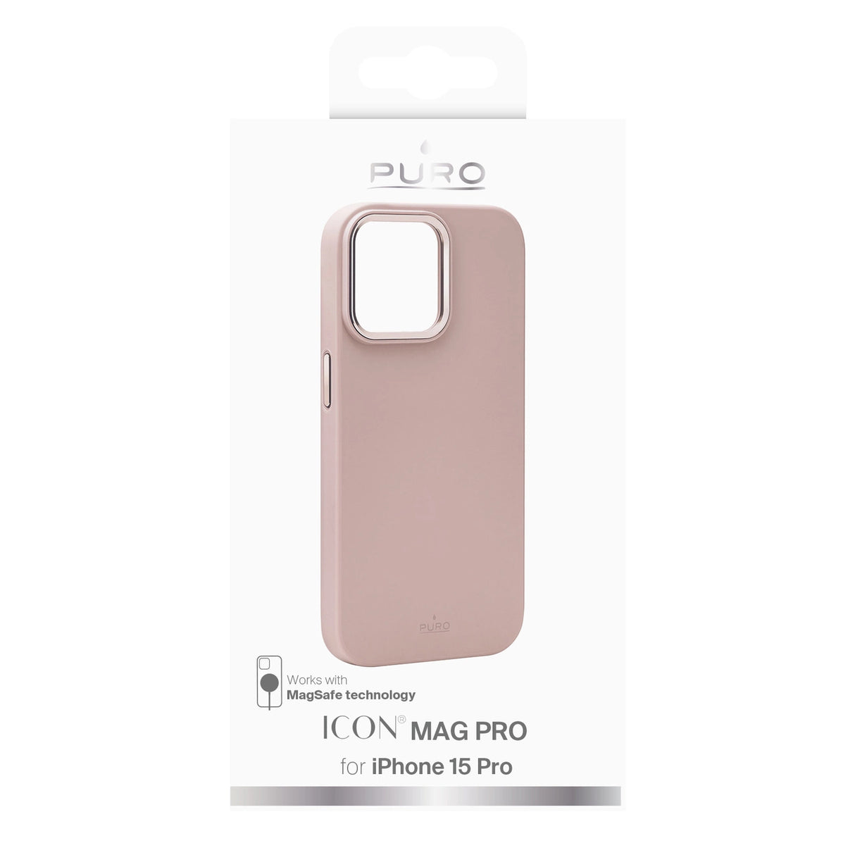Puro Icon Mag Pro MagSafe Silicone Case til iPhone 15 Pro - Pink