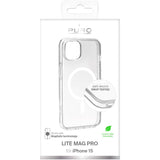 Puro Lite Mag Pro MagSafe Silicone Case til iPhone 15 - Gennemsigtig