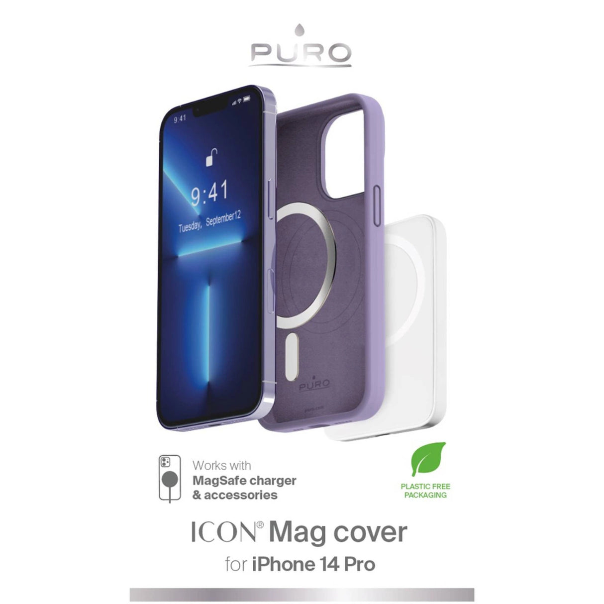 Puro Icon Mag MagSafe Silicone Case til iPhone 14 Pro - Lavender
