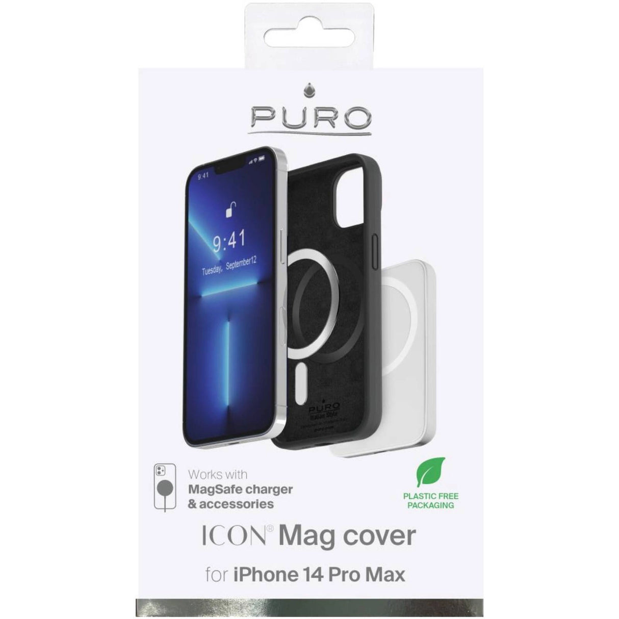 Puro Icon Mag MagSafe Silicone Case til iPhone 14 Pro Max - sort