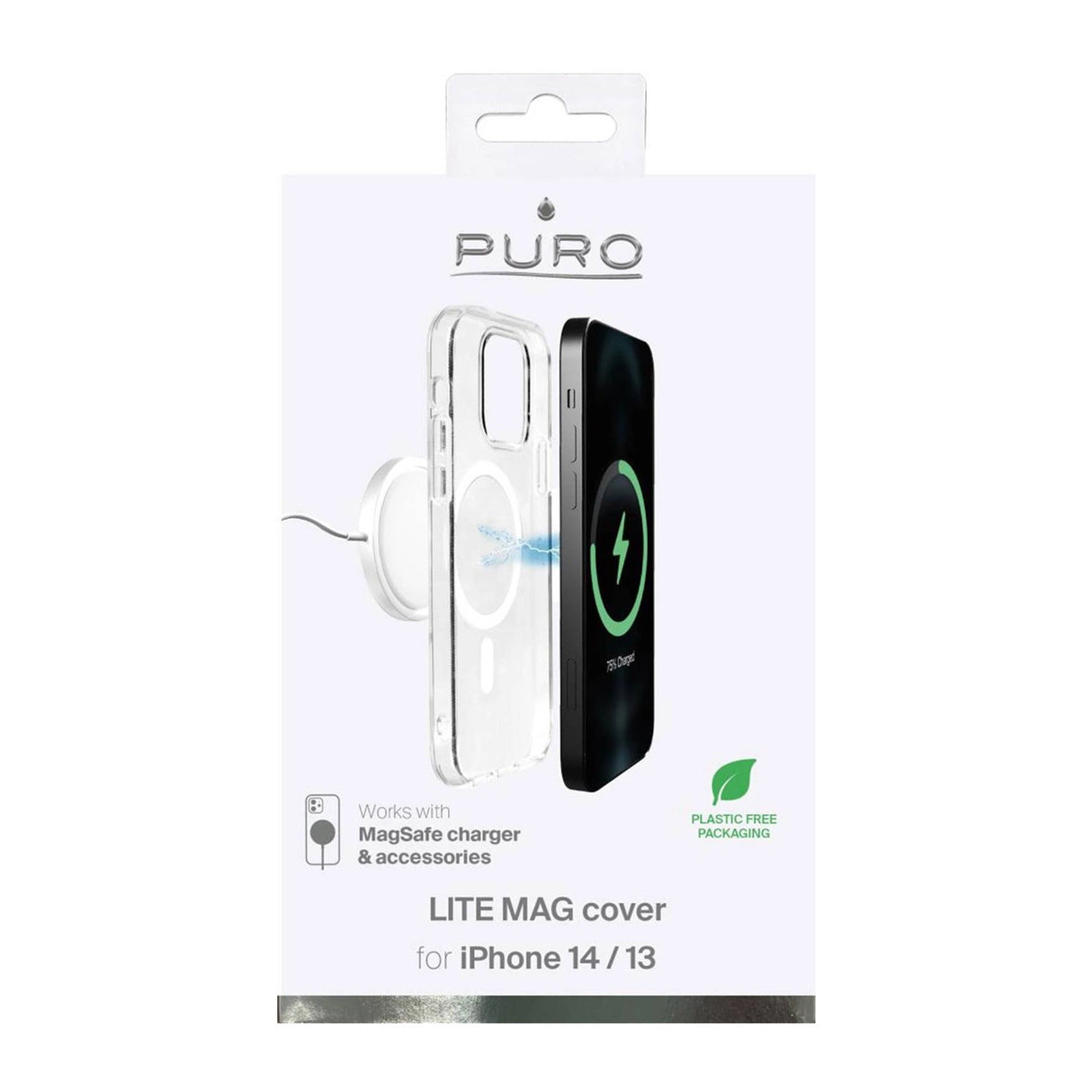 Puro Lite Mag MagSafe Silicone Case til iPhone 14 / 13 - Gennemsigtig