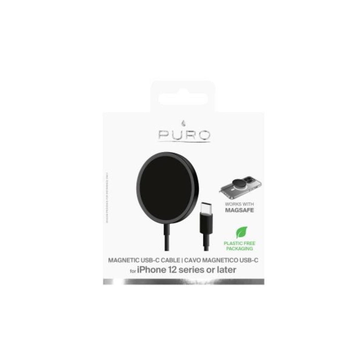 Puro Magnetico Inductive Charger with MagSafe 1m - Black
