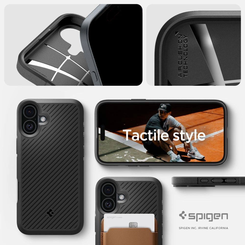 Spigen Core Armor iPhone 16 Case - Matte sort