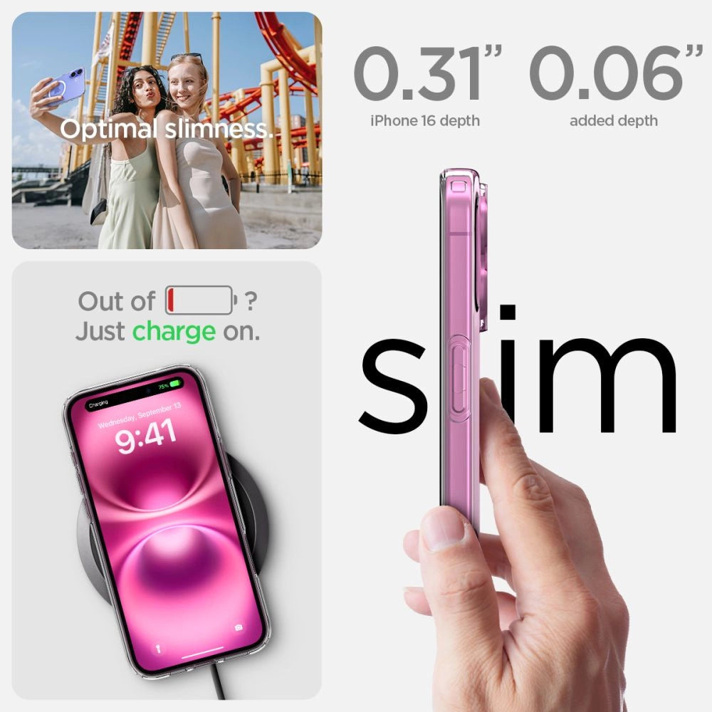 Spigen Liquid Crystal Mag Case med MagSafe til iPhone 16 - klar