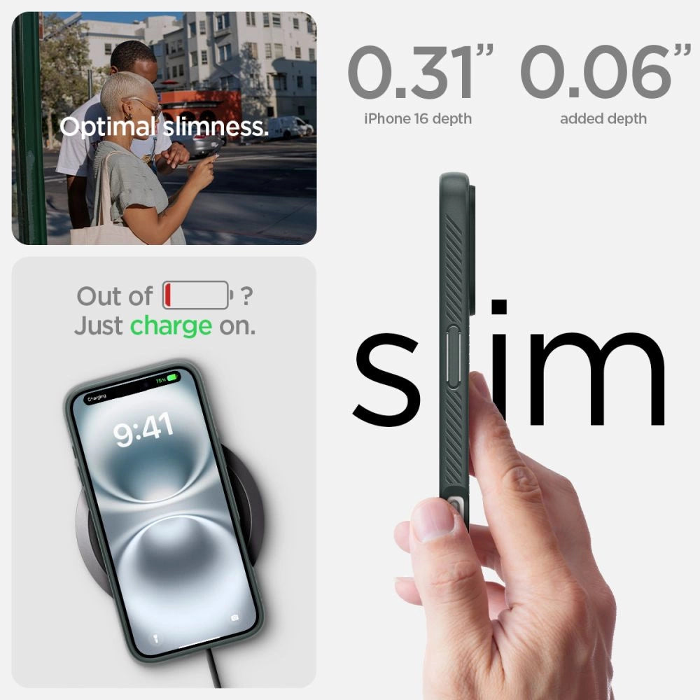 Spigen Liquid Air iPhone 16 Case - Grøn