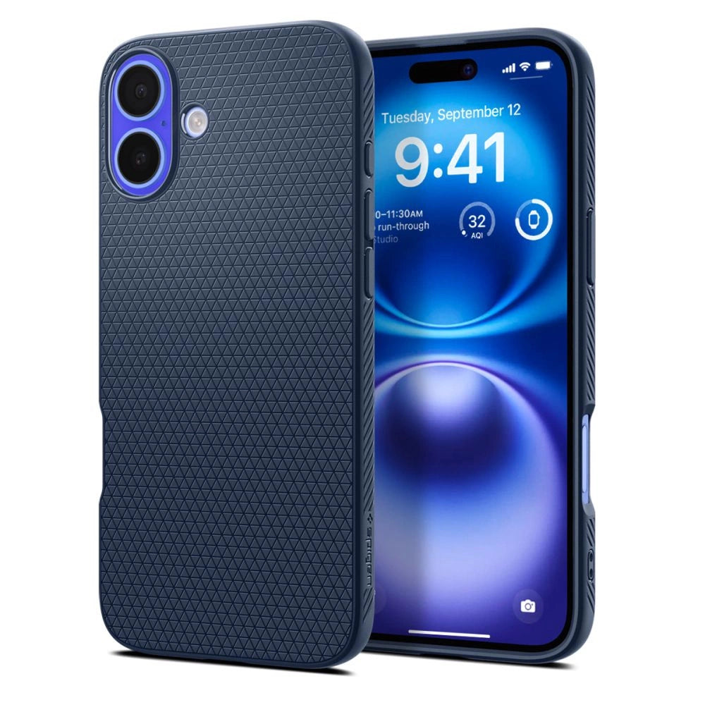 Spigen Liquid Air iPhone 16 Case - Blå